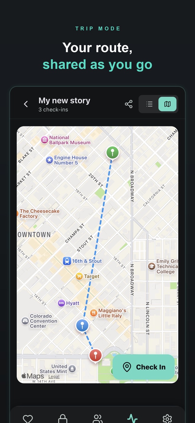 Pulse check-ins for solo trips